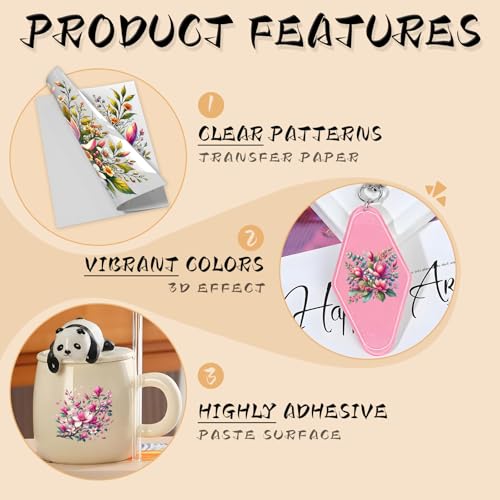 UV DTF Stickers 105 Pcs Magnolia UV DTF Cup Wrap for Glass - style: Spring Magnolia