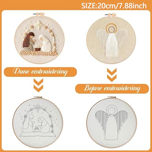 YOUDRN Nativity Scene Embroidery kit, Christmas Shepherds Embroidery Kits - color: Shepherds