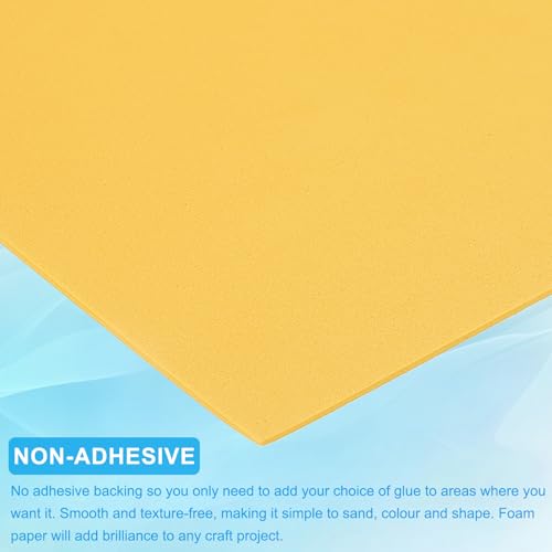 PATIKIL EVA Foam Sheet 10Pcs 12x8 Inch 2mm Thick Golden Yellow - color: Golden Yellow