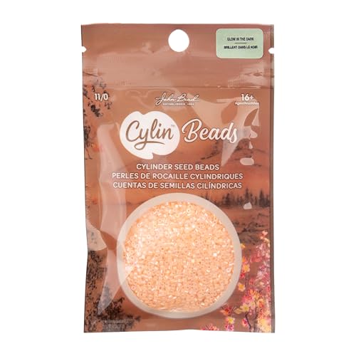 John Bead 25g Cylin Beads Orange Glow in Dark AB 11/0 Glass Cylindrical Seed Beads for Jewelry Bracelets Necklaces Earrings Making Embroidery - color: Orange Glow in Dark AB