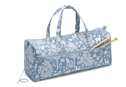 Prym Dachshund Needlework Project Bag & Organizer, Blue Woodland - style: Blue Woodland