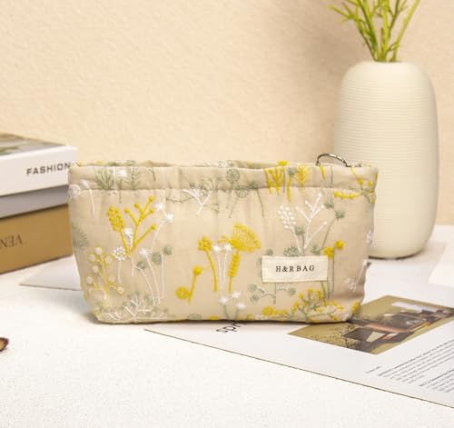getgto 2 Pcs Makeup Bags, Large Cosmetic Bag Travel Toiletry Bag - color: Yellow