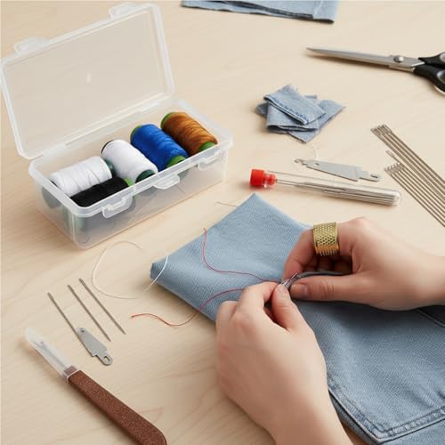 Needle Threaders for Hand Sewing,36Pcs Big Eye Steel Needles Kit with Storage Box Easy Threading, Durable Stainless Steel Ideal for Mending Clothes, Repairs, Crafting by Crafters and DIYers