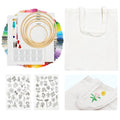 SNAIL GARDEN 256PCS Complete Embroidery Kit with Canvas Bag,2 Sticky Water Soluble Paper Stabilizers with 50 Patterns, 100 Colorful Threads, 5 Hoops, Fabric Pieces, Needle Threaders,Thread Organiser