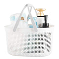 rejomiik Portable Plastic Shower Caddy Basket with Handles, White - color: White, size: 1 pack