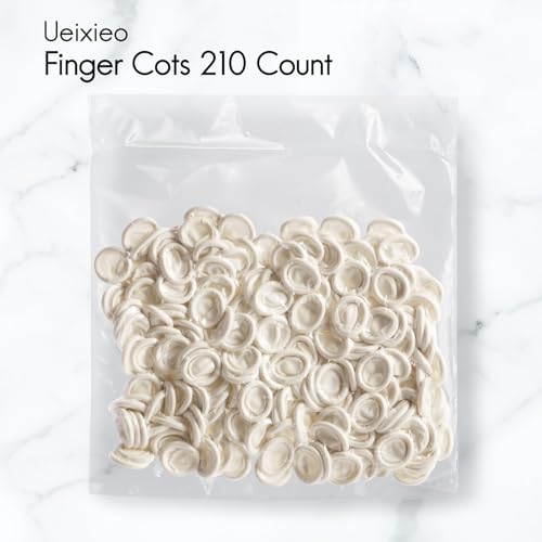 White Latex Finger Cots Finger Protectors, Disposable Medium-Sized Finger Gloves, Fingertip and Finger Sleeve Protector,Latex Thumb Protector for Finger Tips (Approx.210 PCS)