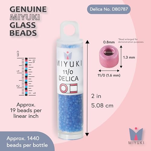 Miyuki Delica Seed Beads - color: DB0787 - Dyed Matte Transparent Aquamarine