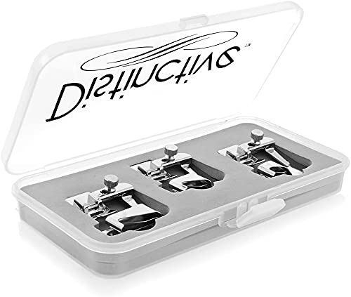 Distinctive 4-8", 6-8" and 8-8" Wide Rolled Hem 3-Piece Hemmer Sewing Feet - size: 3-Piece Hem Kit