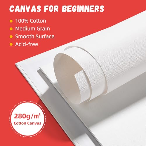 Simetufy 12 Pack 8x10 Canvas Boards for Painting,Art Painting Supplies - size: 8"x10"
