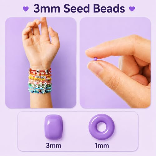 Redtwo 3mm Glass Beads for Jewelry Making, 45000PCS Bracelet Making Kit - size: 3mm-45000
