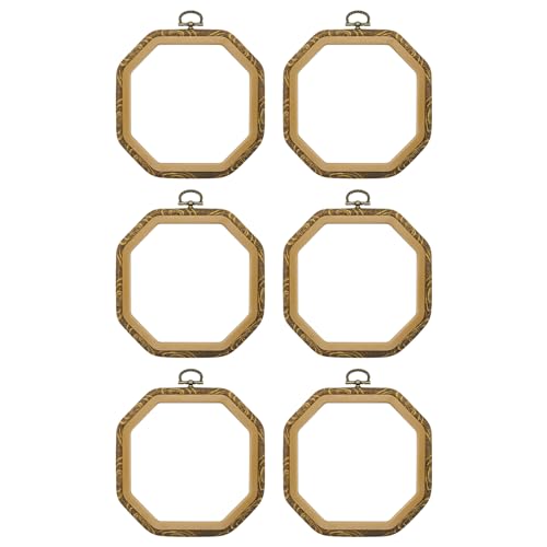 Faylapa 6Pcs 5.5 inch Octagonal Embroidery Hoop Set - size: 6pcs 5.5 inch Octagonal