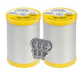 Coats & Clark Cotton All Purpose Sewing Thread 100% Mercerized Cotton 225 Yards Each Spool S970 2 Pack Bundle with 3 Bella's Crafts Needle Threaders (Silver) - color: Silver