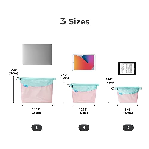 pack all Water-Resistant Zipper Pouch, Mesh Zipper Bag, 10.23"x7.48" - color: Pink, size: Medium