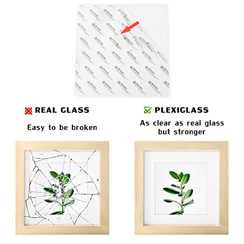 WUTL 6x6 Picture Frames Solid Wood 4x4 Square Frame with Mat Grain 6 Pack - color: Grain, size: 6x6