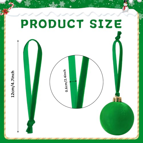 JUNEBRUSHS 120Pcs Velvet Christmas Ornament Ribbon Hangers, Hand Tied Green Velvet Ornament String Loops for Christmas Tree Decorations - color: Green