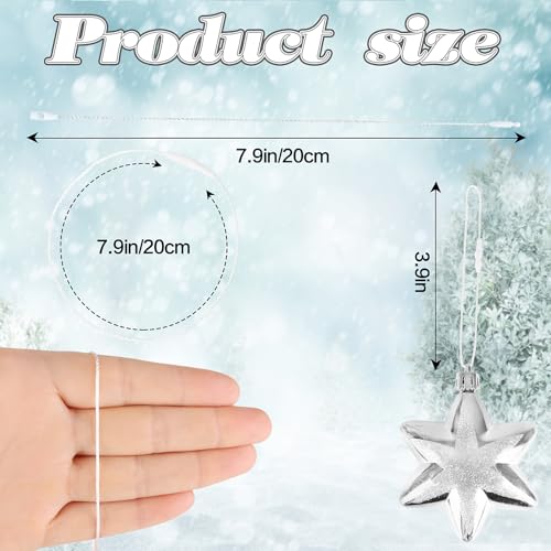 FOIMAS 400pcs Christmas Ornament Hanger String Hook Hanging Ropes with Snap Locking Fastener for Christmas Tree Hanging Ornament Decoration Supply,White