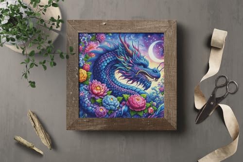 HKLIOPU Stamped Cross Stitch Kits - Dragon Embroidery Starter Kit for Adult Beginners, 11CT Needlepoint Cross-Stitch Patterns Dimensions Kit Arts and Crafts 16X 16 inch - color: USL-005