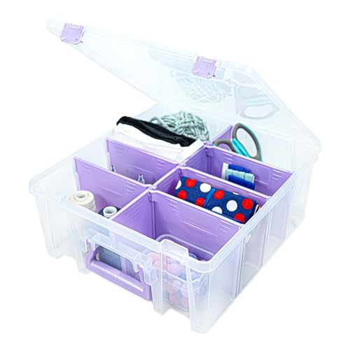 ArtBin Super Satchel Double Deep, 8-Compartment Craft Box, Purple