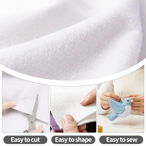 White Felt Fabric Sheet 72" X 36", 1.4mm Thick Large Soft Durable Flexible Craft Felt by The Yard, Nonwoven Fabric for DIY Sewing, Arts and Crafts, Decoration Projects - color: White, size: 2 yard pre cut