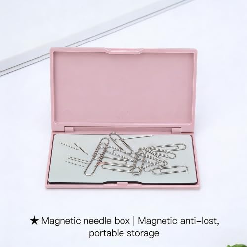 HEEPDD Magnetic Needle Storage Case, Pink Rectangle Needle Keeper
