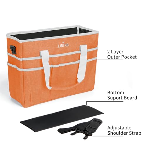 JJRING Craft Organizer Tote Bag Large Art Storage Caddy Orange - color: Orange, size: Large