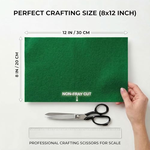 Emerald Green Felt Fabric Sheets Stiff 20 Pcs 8" X 12" 1mm Thick - color: Emerald Green
