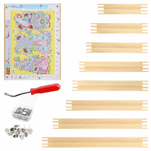 16 Pcs 8 Sets, 6 Sizes Wooden Stretcher Bars for Needlework,Embroidery Set - color: 16