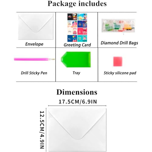 ACSAUMMY Diamond Art Painting Happy Birthday Cards, 8 Packs DIY 5D Diamond Greeting Cards Kits for Adults Diamond Art Birthday Cards with Envelopes Birthday Gifts for Families, Friends, Partners - color: Happy Birthday-8pcs