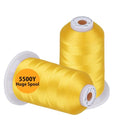 Simthread Embroidery Thread 5500 Yards Yellow 205, 2 Huge Spools 40wt Polyester for Brother, Babylock, Janome, Singer, Pfaff, Husqvarna, Bernina Machine - color: Yellow