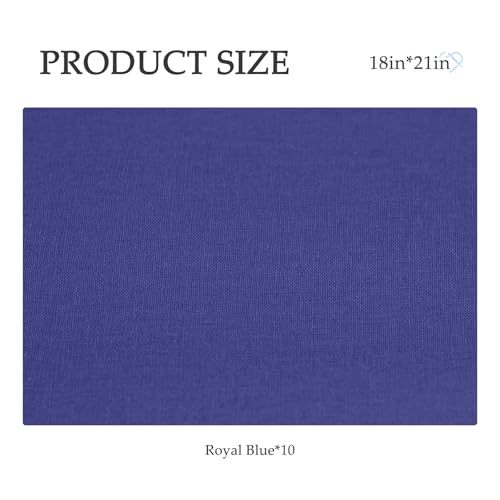 10 Pieces 18 x 21 Inches Cotton Fabric Precut Quilting Fabric Bundles Solid Colors Layer Cakes Quilt Material for DIY Craft Sewing Embroidery (Royal Bule) - color: Royal Blue