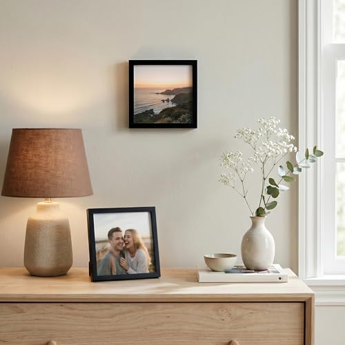 Americanflat 5x5 Picture Frame 2-Pack - Slim Molding - Black - size: 5x5