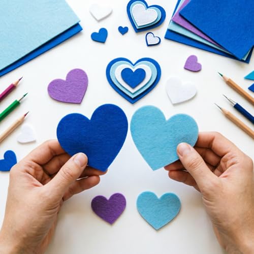 NEBURORA 12 Pcs 2mm Thick Stiff Felt Sheets for Crafts Sewing(Royal Blue) - color: Royal Blue