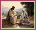 Disnesart Cross Stitch Stamped Full Embroidery Kits DIY 11CT Cotton Thread Printed DIY Needlepoint Kits Craft Needlework Set Cross-Stitch Stamped Sets- Jesus and Women 16x20 inch - color: Stylepattern12