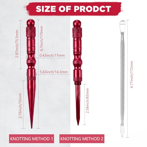 Shimeyao 12 Pcs 2026 Update Paracord FID Knotter Tools Set, Red - color: Red