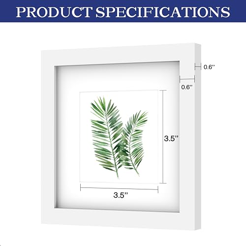 An&He 6x6 Picture Frames Set of 4, Displays 4x4 with Mat or 6x6 Without Mat Photos, Square Collage Wall Decor for Gallery, Tabletop & Wall Decor, White - color: White-4, size: 6x6