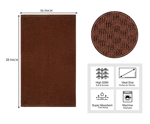 COTTON CRAFT Amazing Kitchen Towels - 8 Pack 100% Cotton Waffle Terry Towel - color: Chocolate, size: 8 Pack