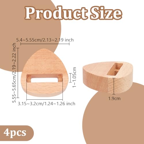 OLYCRAFT 4pcs Embroidery Hoop Display Stand Triangle Wood Base 2.2 x 2.2 Inch Embroidery Hoop Wood Hoop Easels Embroider Hoop Holder Accessories for Embroider Cross Stitch Stand Decor