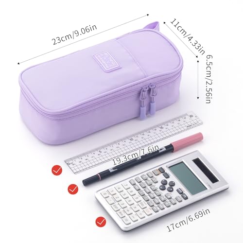 CICIMELON Durable Pen Pencil Case Big Storage Pen Pouch Bag for School Supplies Office College Teen Girls Adults, Purple - color: purple
