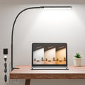 Clamp Lamp for Desk, Eye-Caring LED Clip Light for Home Office - color: Black