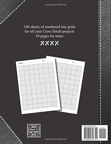 Cross Stitch Graph Paper notebook 14 count: v1-1 Create embroidery designs whith 100 pattern sheets + 10 pages for notes | Large format 8,5"x11" | black