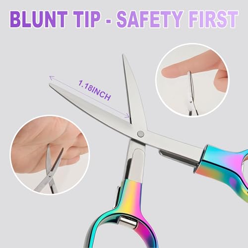 Mini Folding Scissors: Rainbow Stainless Steel Travel Scissors