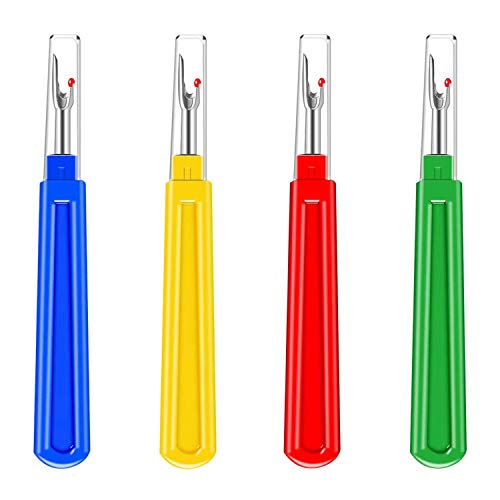 BEADNOVA Thread Cutter 12pcs Thread Remover Big Stitch Eraser Seam Rippers for Embroidery Crafting Stitch Removing (4 Colors) - color: 12pcs