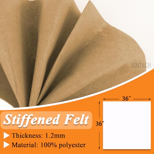 IONTACH 36" X 36" Tan Stiff Felt Fabric 1.2mm Thick - color: Tan, size: Stiff - 36" X 36"