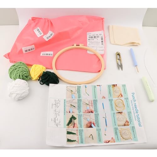 JEXLQTVR DIY Punch Needle Kit for Adult Beginners, White Daisyl - size: Floral Pattern
