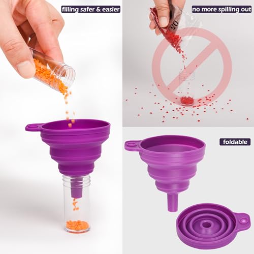 MERATIA Diamond Painting Storage Case Organizer, 40 Slots with Accessories - color: Purple-10 square+30 round bottles