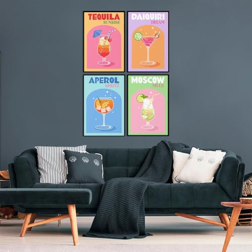 EIBEILI Diamond Art Kits for Adults-4P Wine Cocktail Diamond Painting Kits - color: 4 Pack Cocktail
