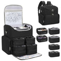 Relavel Tattoo Travel Case with 6 Removable Pouches for Tattoo Artist,Black - color: Black With 2 Bags, size: Medium