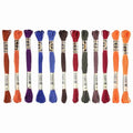 PATIKIL 12 Skeins Embroidery Floss Polyester Embroidery Threads Bracelets - color: Dark Mixed Colors