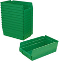 Akro-Mils 30130 Heavy Duty Plastic Shelf Bins, 12"x 6.5"x 4", Green, 12-Pk - color: Green