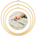 CroBlissful 3 Pcs Large Embroidery Hoop 12 14 16 Inch Round Wooden Kit